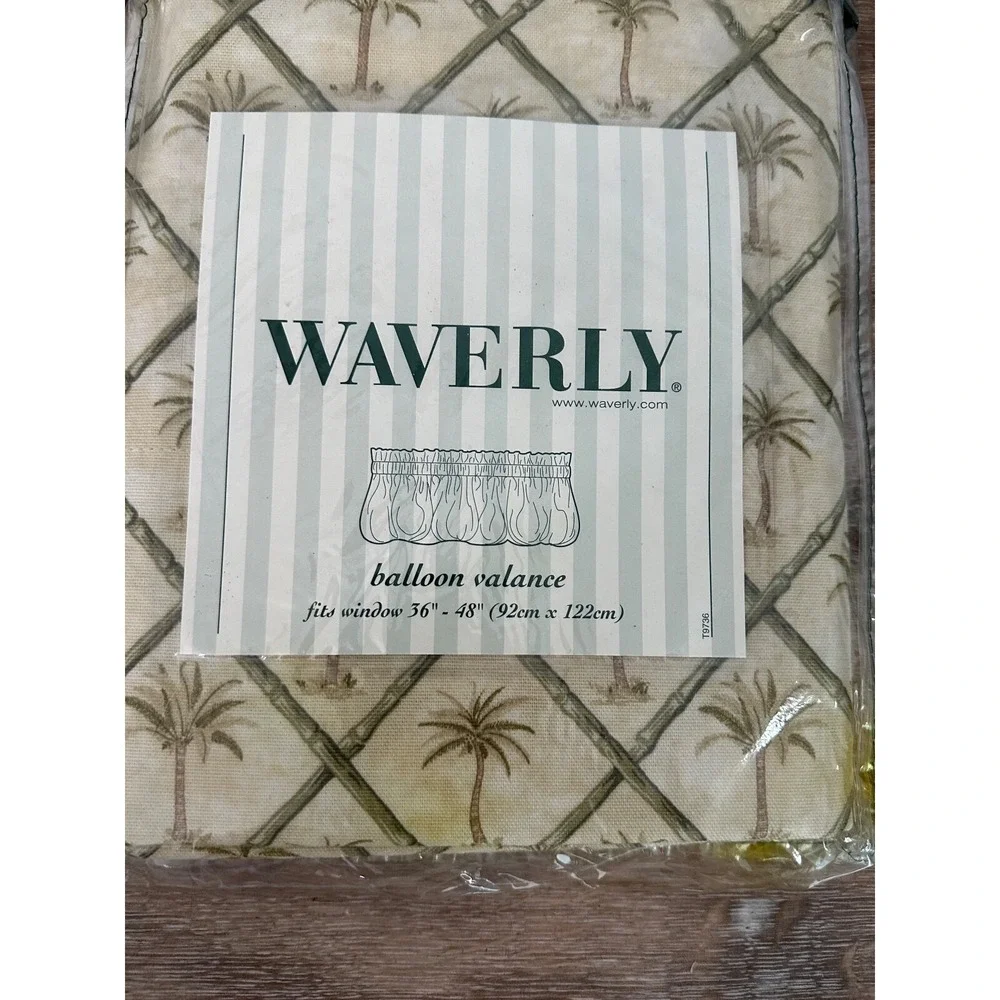 New Waverly Balloon Valance Palm Trees 79x14 Tangier Sage Florida Tropical